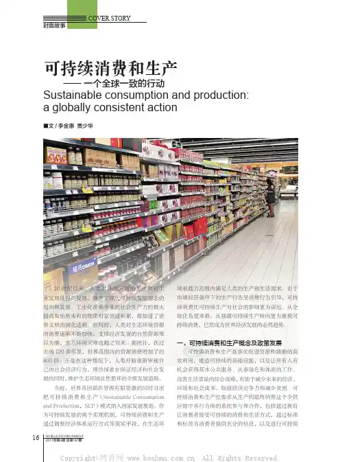 可持续消费和生产——一个全球一致的行动