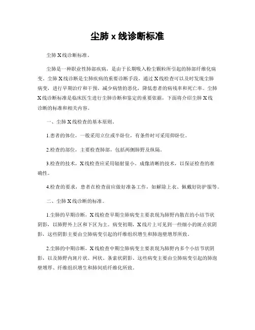 尘肺x线诊断标准