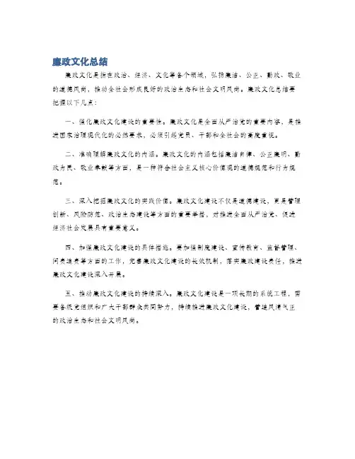 廉政文化总结