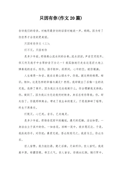 只因有你(作文20篇)
