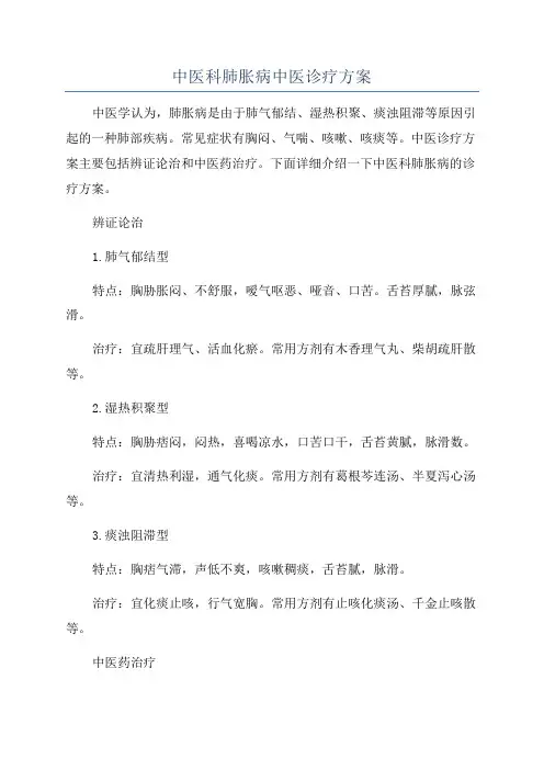 中医科肺胀病中医诊疗方案