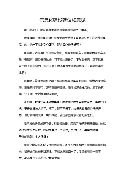 信息化建设建议和意见