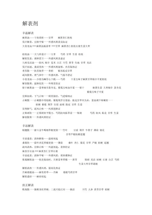 趣味方剂歌诀完美打印版