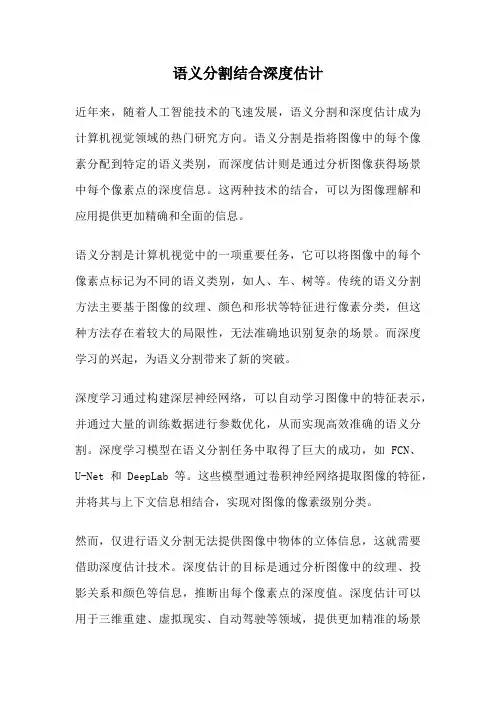 语义分割结合深度估计