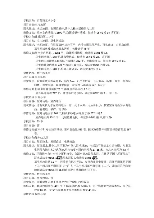 学校暑期维修方案