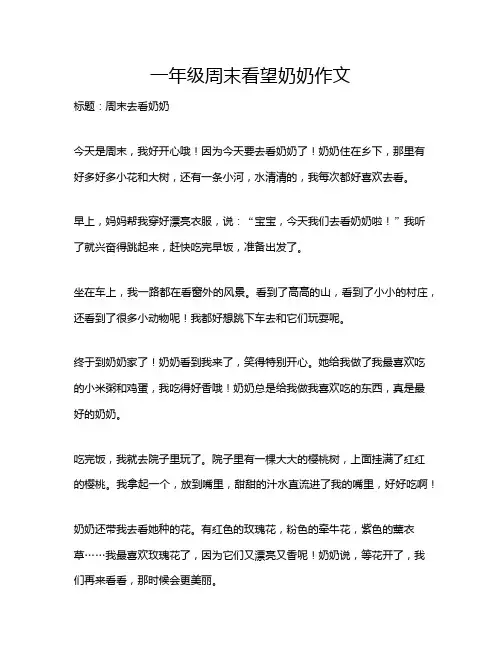 一年级周末看望奶奶作文