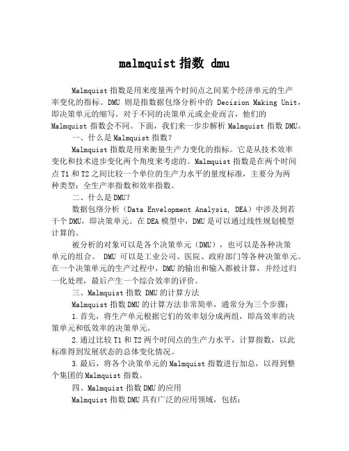 malmquist指数 dmu