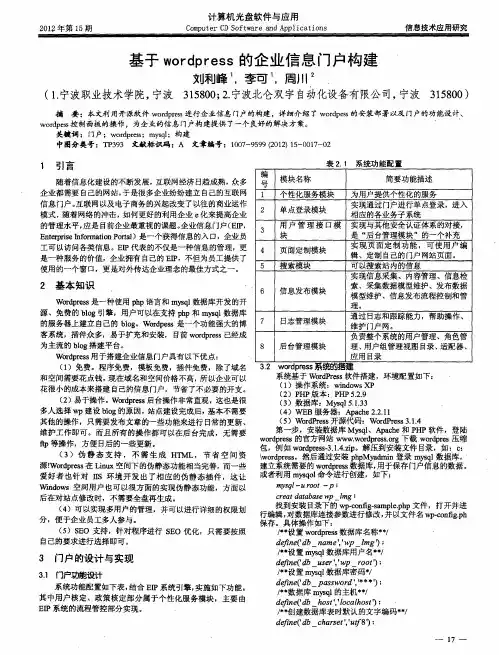 基于wordpress的企业信息门户构建