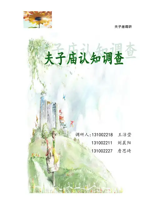 夫子庙认知调查