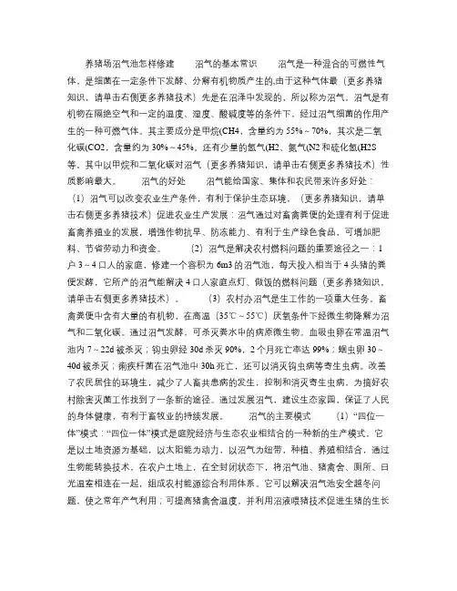 养猪场沼气池怎样修建.