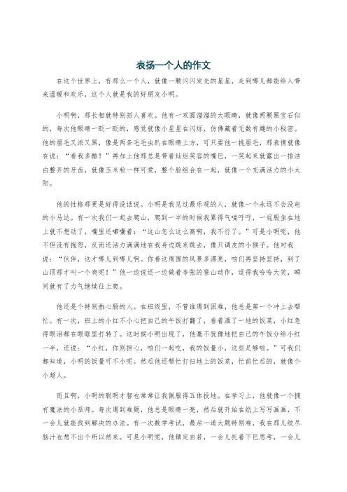 表扬一个人的作文