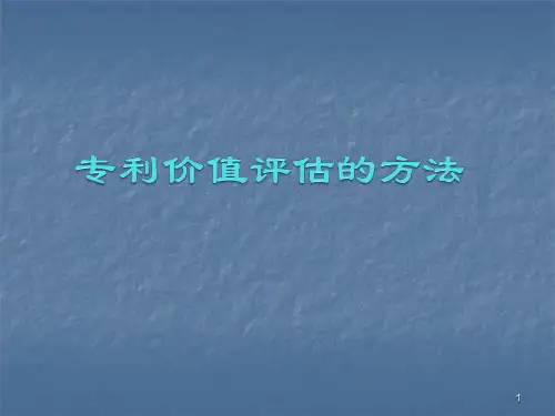 专利价值评估方法ppt课件