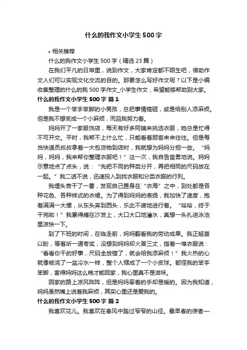 什么的我作文小学生500字