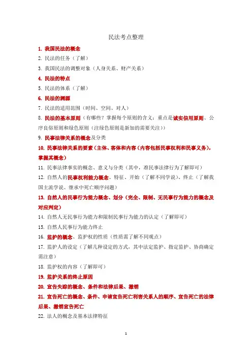 民法考点整理