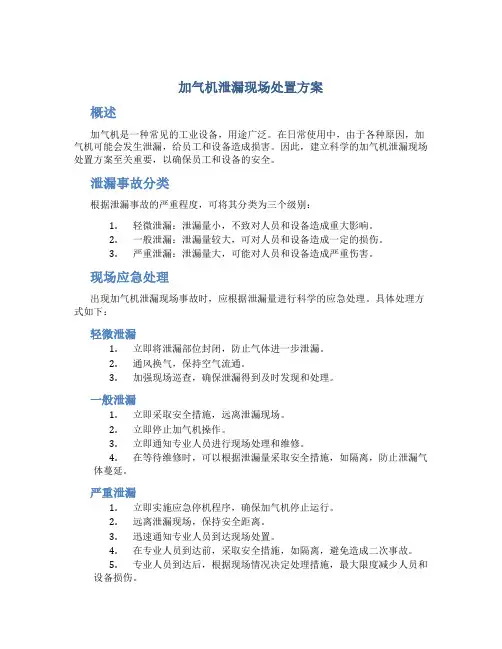 加气机泄漏现场处置方案