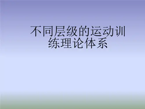 运动训练学——不同层级的运动训练理论体系