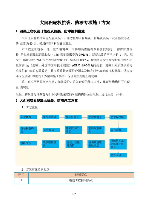 大面积底板抗裂、防渗专项施工方案