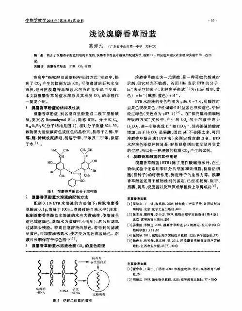 浅谈溴麝香草酚蓝
