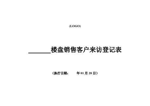 楼盘销售客户来访登记表