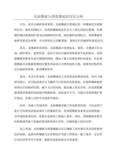 光面爆破与预裂爆破的对比分析