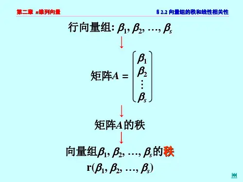 2.2向量组的秩和线性相关性