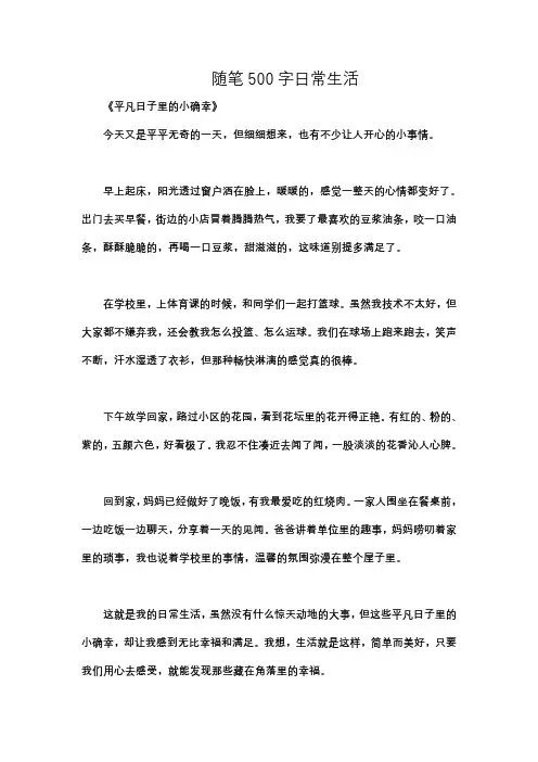 随笔500字日常生活