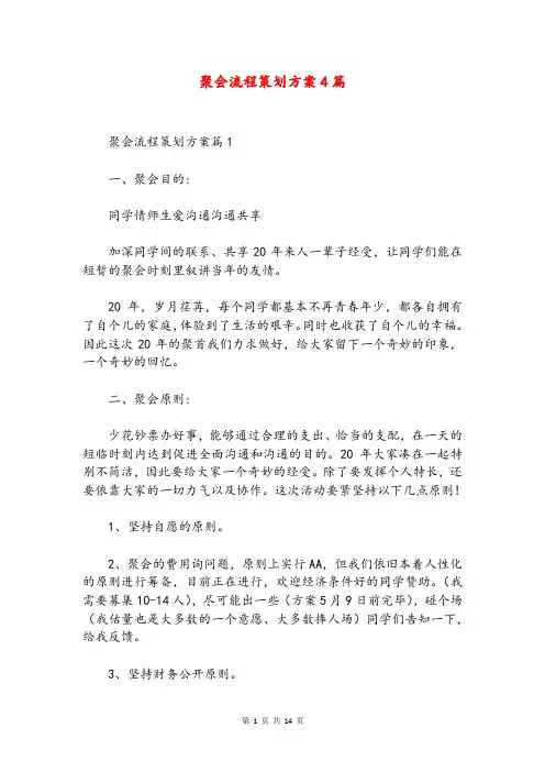 聚会流程策划方案4篇