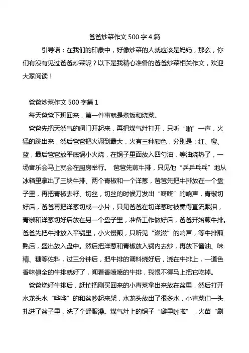 爸爸炒菜作文500字4篇.doc