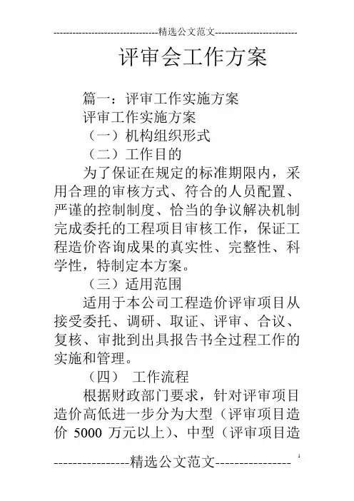 评审会工作方案