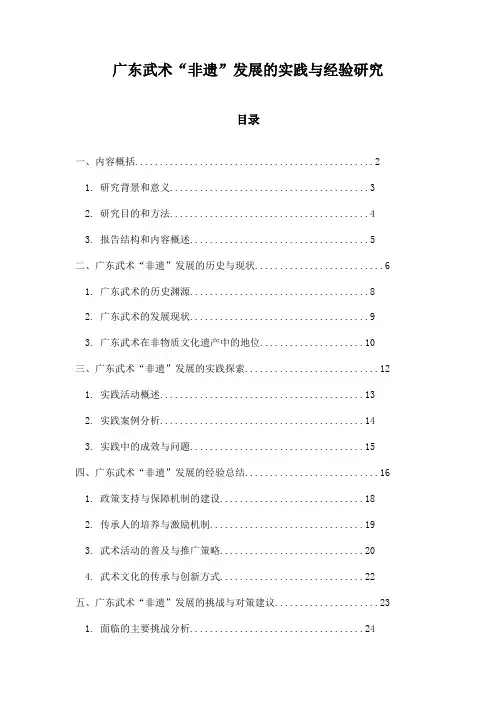 广东武术“非遗”发展的实践与经验研究