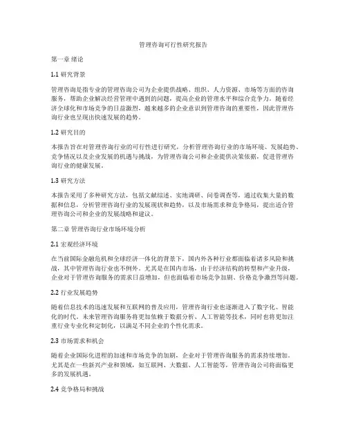 管理咨询可行性研究报告