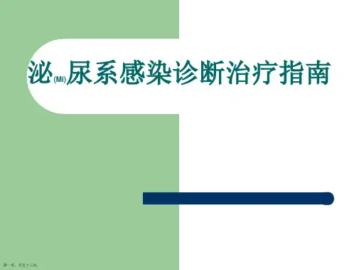 泌尿系感染治疗及诊断培训学习ppt