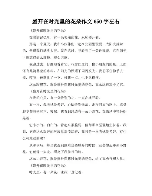 盛开在时光里的花朵作文650字左右