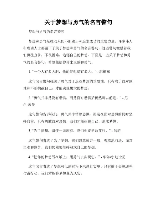 关于梦想与勇气的名言警句