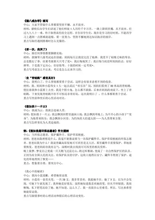 作文提纲例文