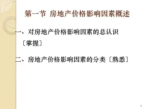 房地产价格影响因素培训课件