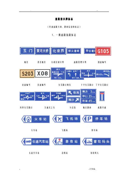 公路指示牌大全