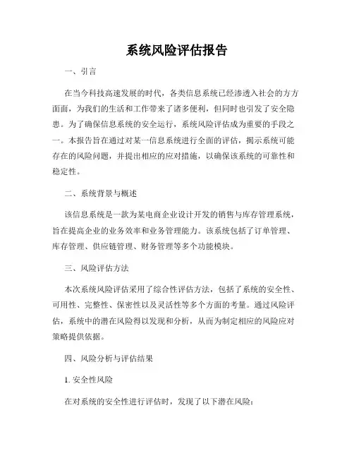 系统风险评估报告