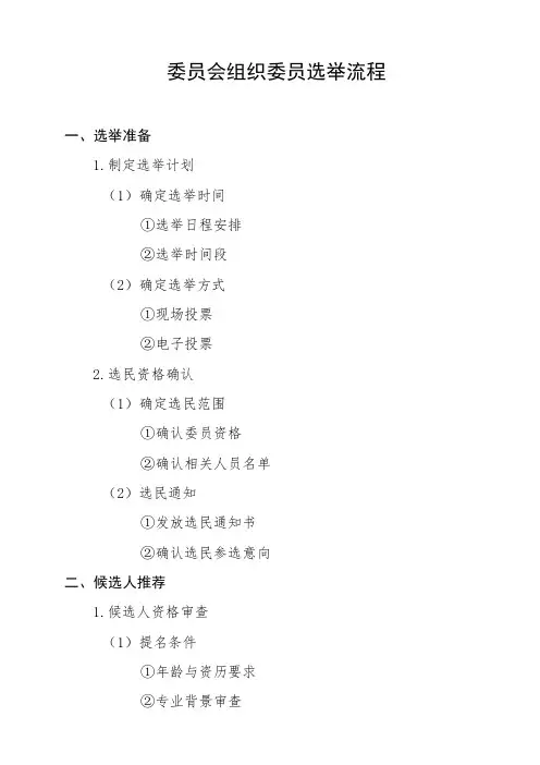 委员会组织委员选举流程