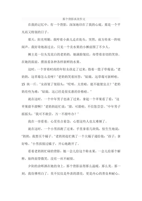 那个背影真美作文