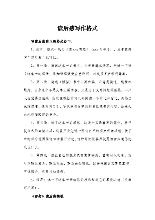 读后感写作格式