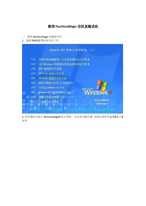 使用PartitionMagic分区及格式化