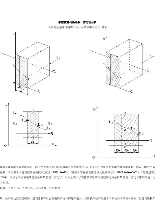 中空玻璃传热系数计算方法分析