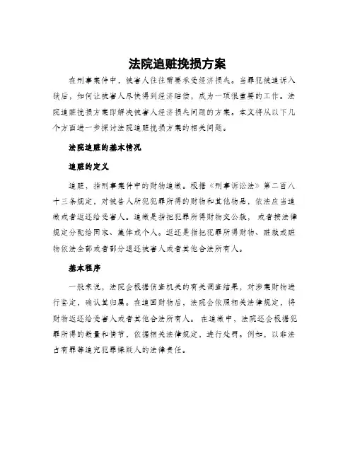 法院追赃挽损方案
