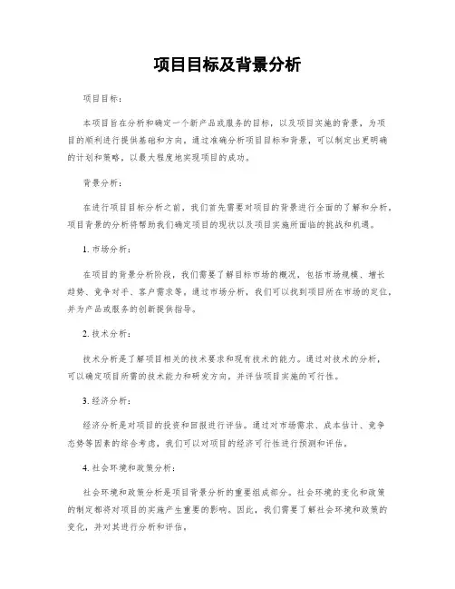 项目目标及背景分析