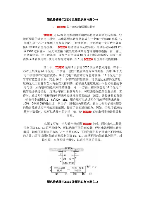 颜色传感器TCS230及颜色识别电路
