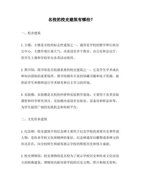 名校的校史建筑有哪些？
