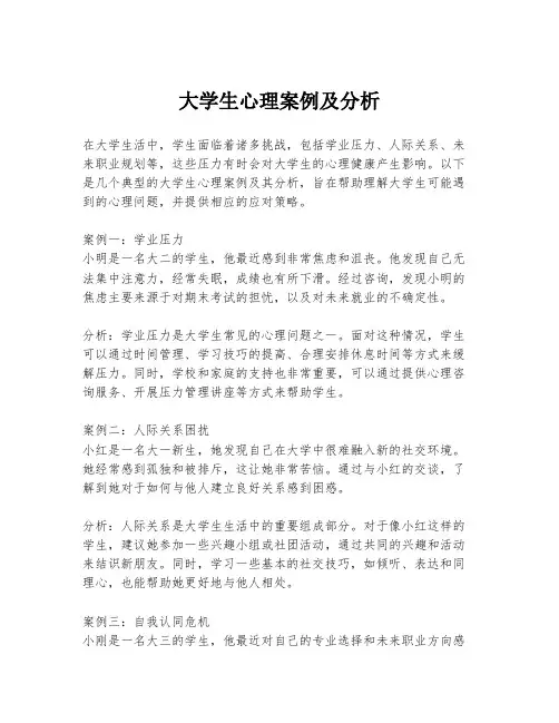 大学生心理案例及分析