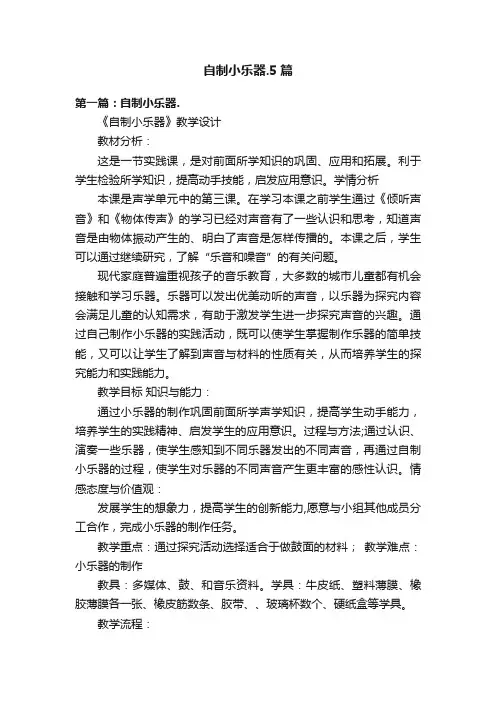 自制小乐器.5篇