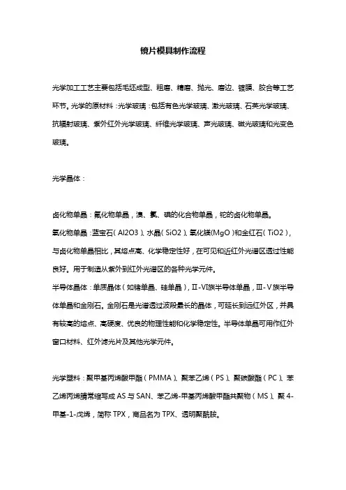 镜片模具制作流程